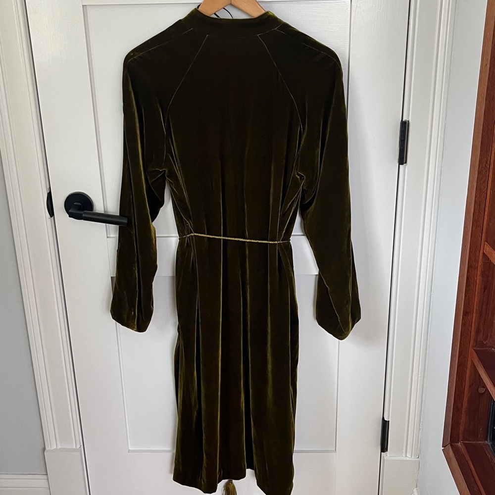Zara Green Velvet Open Jacket Caftan Formal Dressing XS - Picture 14 of 15